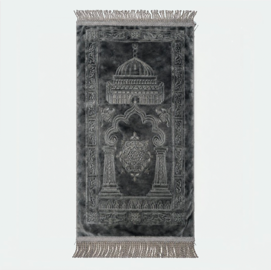 Tapis bébé enfant musulman couleur gris avec motif