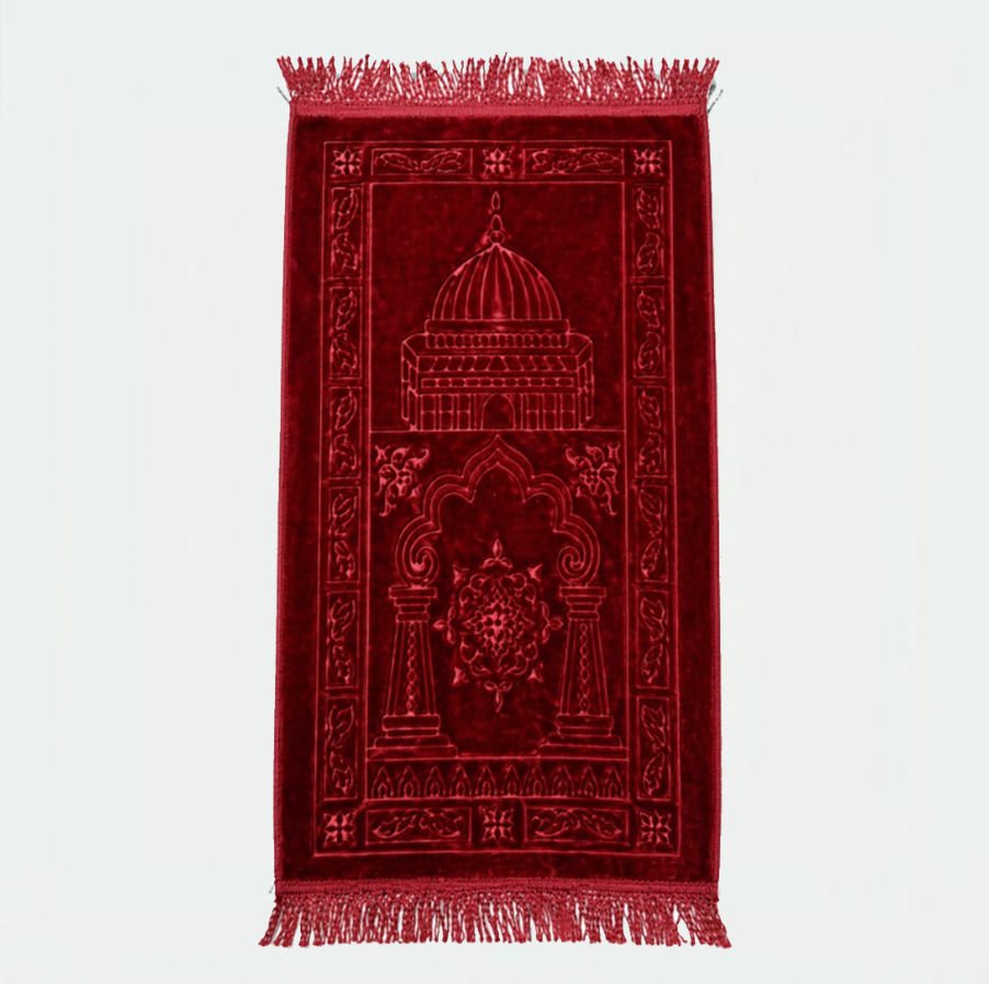 Tapis bébé enfant musulman couleur rouge avec motif