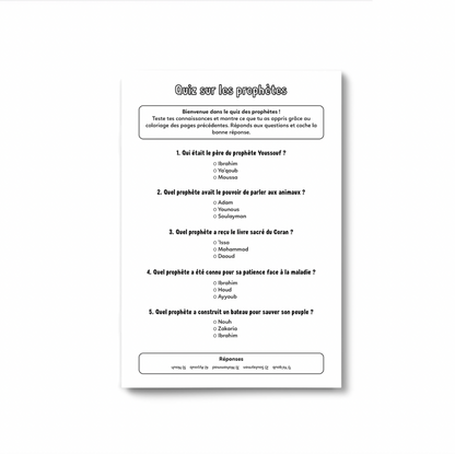 Colorie et Apprends les 25 prophètes cites dans le Coran