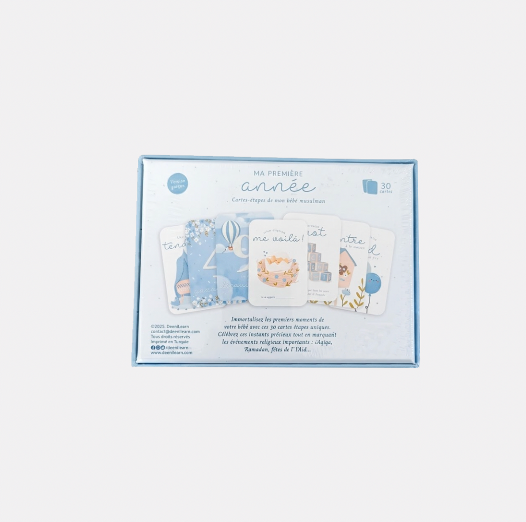 Ma première année - Cartes-étapes de mon bébé musulman (version garçon) DEENILEARN