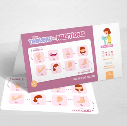 Mon tableau des ablutions  – Mes ablutions pas à pas - DeeniLearn