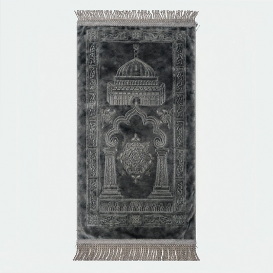 Tapis bébé enfant musulman couleur gris avec motif